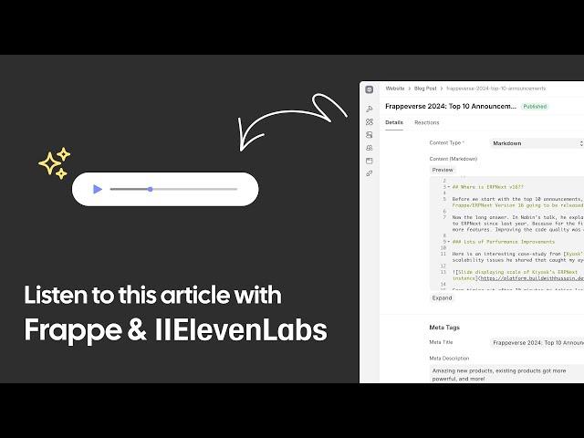 Building a "Listen to this article" feature for Frappe with ElevenLabs AI!