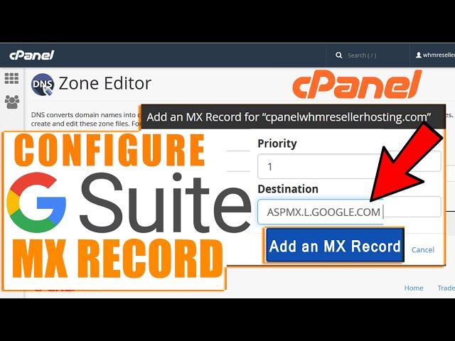 How to configure MX records for G Suite in cPanel?