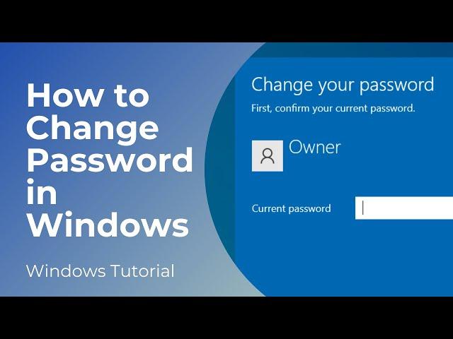 How to Change Password in Windows 10