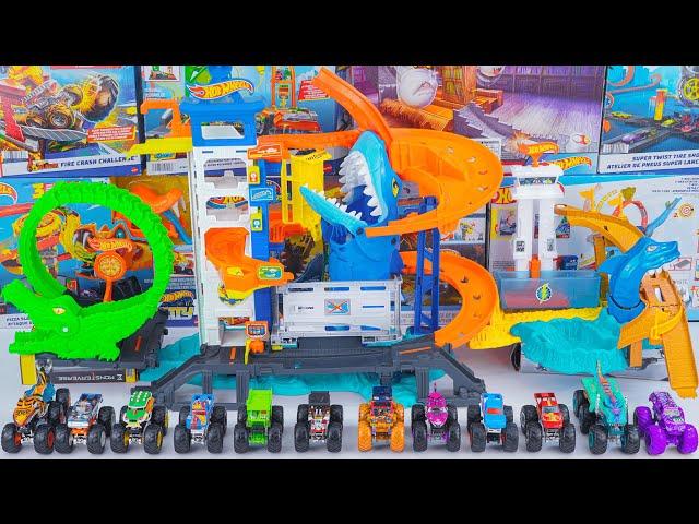 Hot Wheels Collection Unboxing Review ASMR | Hot Wheels Color Shifters Sharkport Showdown Track Set