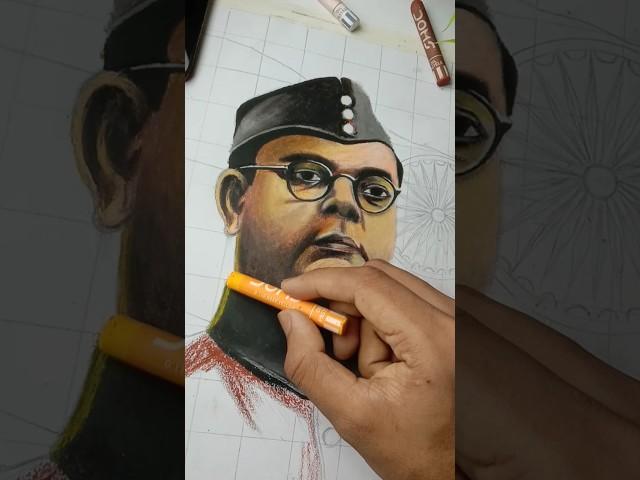 Netaji Subhash Chandra Bose drawing  #drawing #oilpastel  #youtubeshorts #shorts #shorts