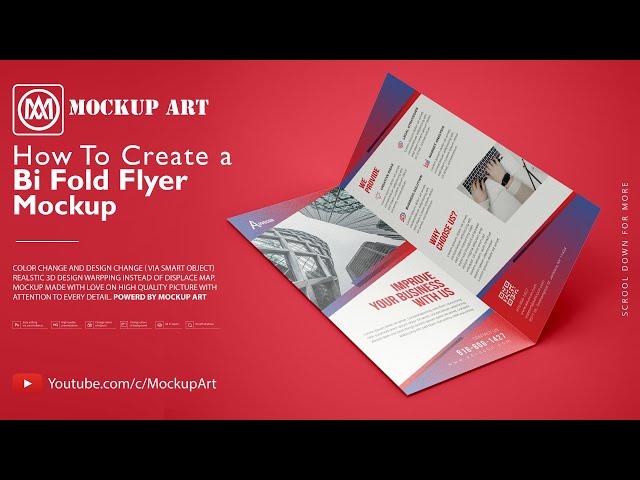 How to make a Bi-fold brochure mockup | Photoshop Mockup Tutorial