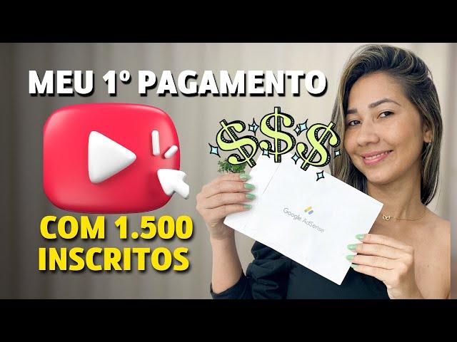 MOSTREI MEU PRIMEIRO PAGAMENTO do YOUTUBE - QUANTO GANHA UM YOUTUBER INICIANTE EM 2024?