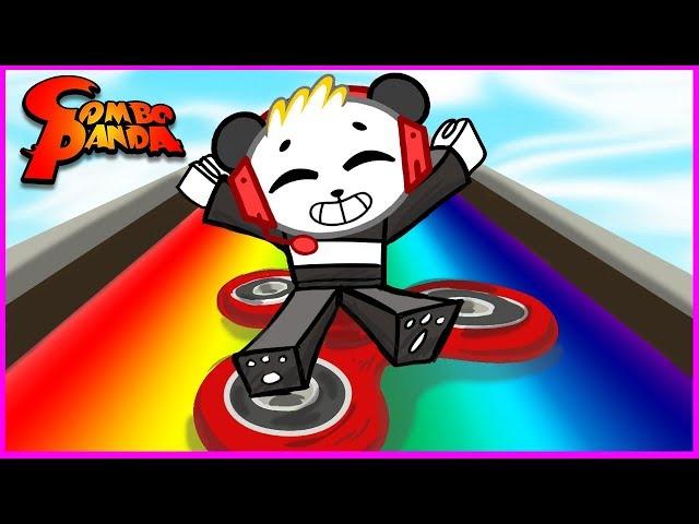 ROBLOX Box Slide down a Rainbow on Fidget Spinner! Let's Play with Combo Panda!