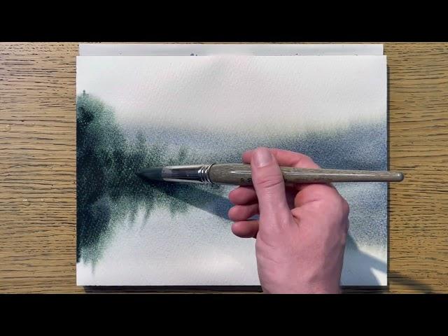 For the beginner -The easiest watercolor landscape (ONLY 3 PIGMENTS)