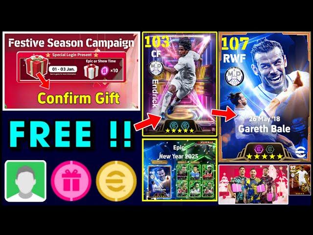 eFootball™ 2025 New Year Official Free Showtime Gift, Free Epics & Big Time Gareth Bale, Coins 