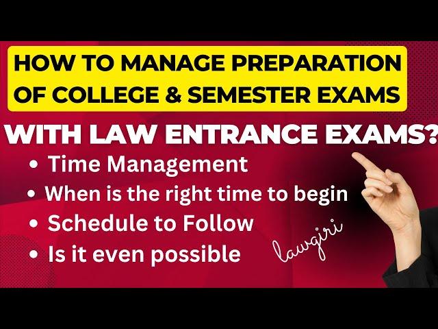 How to manage time for law entrance Preparation & semester exams|NLSAT DU 3 year LLB with Graduation