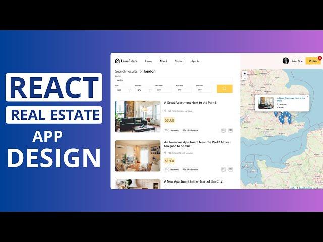 React Real Estate App UI Design Tutorial for Beginners