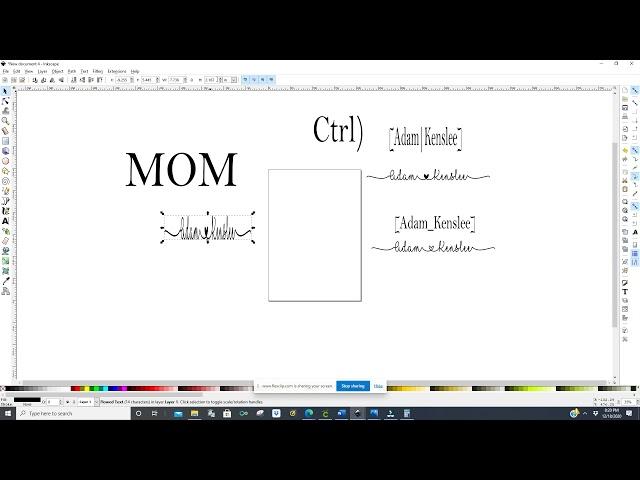 How to use I love glitter font in Inkscape and use in Cricut Design