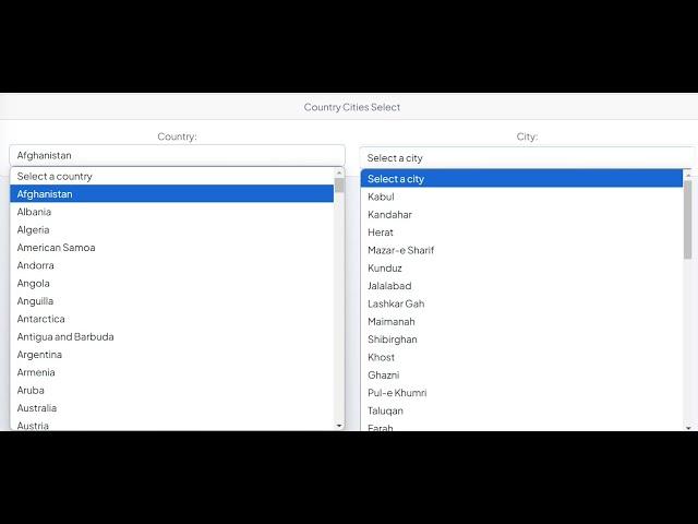 Dynamic Country and City Dropdown with React and Laravel API Integration