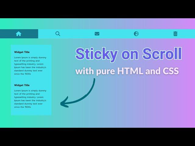 Responsive Sticky on Scroll Sidebar with pure #HTML and #CSS - Web Development Tutorial