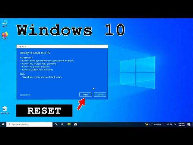 Microsoft Windows 10 • Factory reset