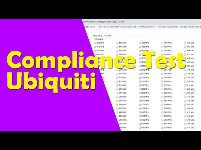 Memunculkan Compliance Test Ubiquiti