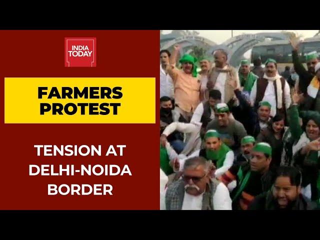 Farmers Protest: Traffic Jam At Noida's Sector 14 Chilla Border As Farmers Try To Enter Delhi