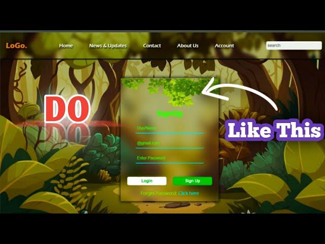 How To Create A Website With Login And SignUp Form With Border Image | HTML CSS & Javascript