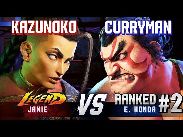 SF6 ▰ KAZUNOKO (Jamie) vs CURRYMAN (#2 Ranked E.Honda) ▰ High Level Gameplay