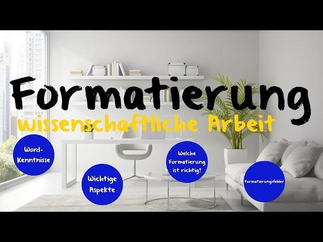 Formatierung Bachelorarbeit Masterarbeit Hausarbeit