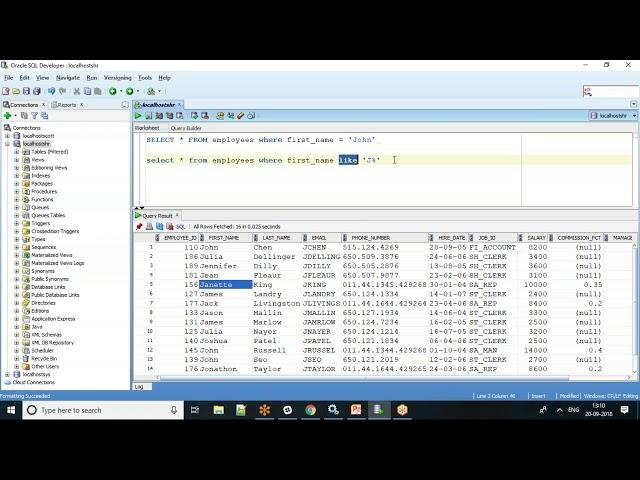 SQL Tutorial Like Operator - Video 1