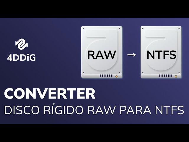 (3 maneiras) Como converter disco rígido RAW para NTFS sem perder dados? | Recuperar partição RAW