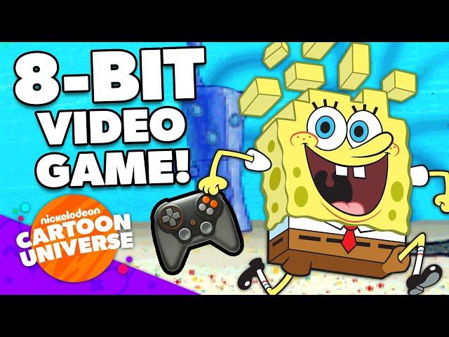 SpongeBob Video Game: 8-Bit Game Adventure Compilation!  | Nickelodeon Cartoon Universe