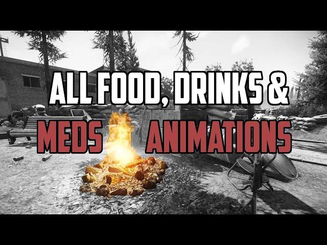 All Food, Drinks & Meds Animations - Escape From Tarkov - Healing, Eating and Drinking -