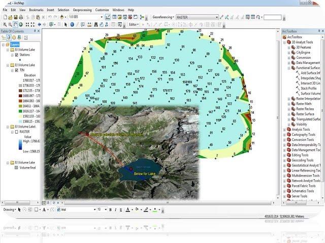 Calculate the volume of lake in ArcGis
