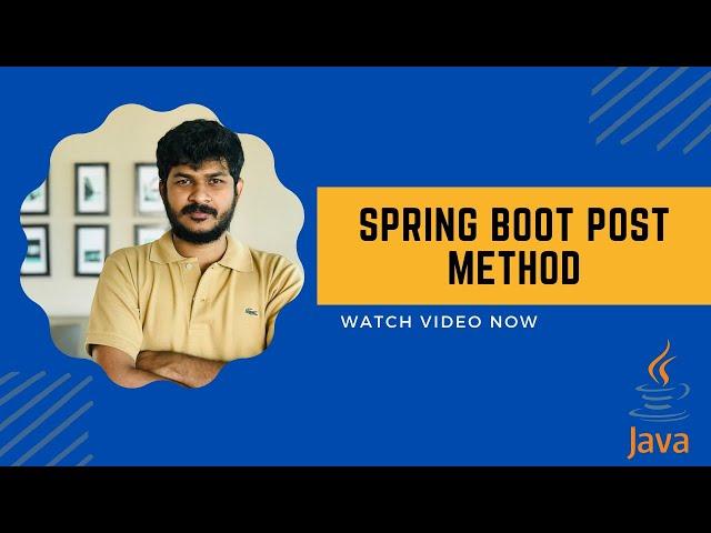 Spring boot Post Method Example with JSON and Postman
