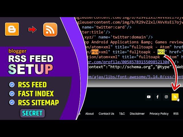 How to Setup RSS Feed on Blogger website | Fast Indexed blogger.com Post