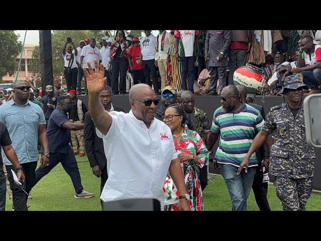 Serious stampede as John Mahama & wife Lordina storms jubilee park for the NDC campaign launch