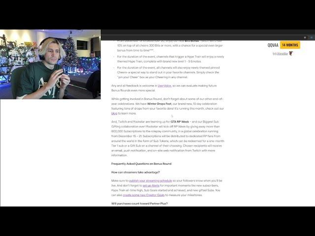 xQc Reacts to Rockstar x Twitch Collab for GTA RP