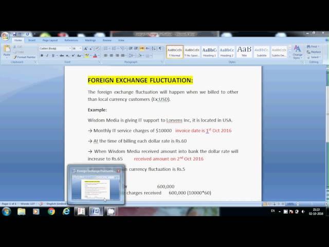 Foreign Exchange Fluctuation, Foreign Exchange fluctuation entries in tally