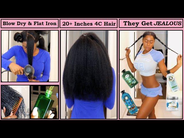 Blow Dry/ Flat Iron Routine 4C Hair & Jealous Women Hating - How I Handle It