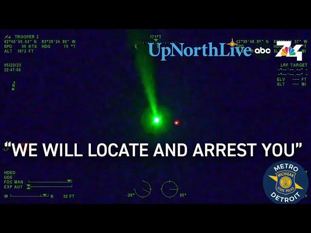 POLICE CAM: Michigan State Police track down man shining laser at aircraft