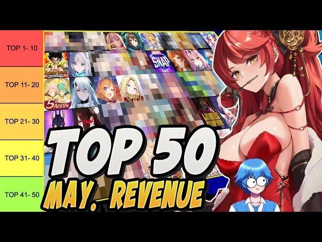 The Top 50 Gacha Games Global Revenue & Downloads Tier List For May 2024 ! [ Gacha Revenue]