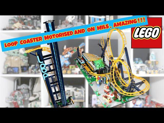 LEGO ICONS 10303 LOOP COASTER - BUILT ON MILS BASE AND MOTORISED - STOPMOTION BUILD AND REVIEW