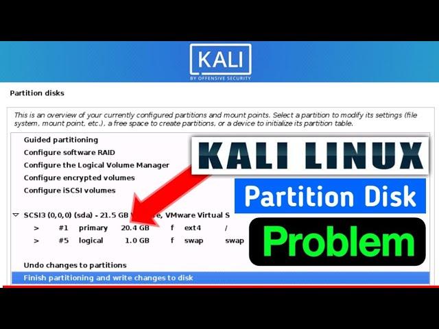 How To Create Partition In Kali Linux | kali linux partition disk manual & installation problem