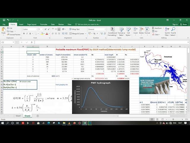 construction of PMF(Probable maximum flood) hydrograph for Dam design