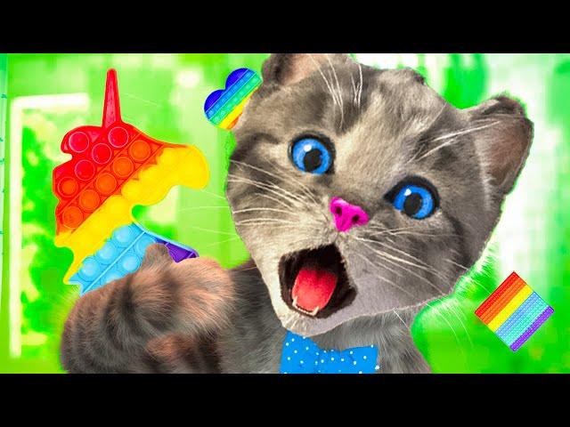 GREEN CAT LITTLE KITTEN ADVENTURE - KITTY AND FRIENDS GO TO SCHOOL AND SUPER CARTOON JOURNEY