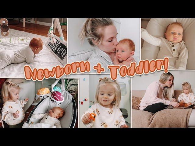 *REALISTIC* Day in my life with a newborn and toddler! :)