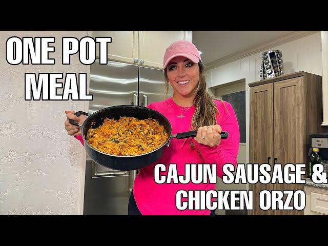 One Pot Meal: Easy Cajun Sausage & Chicken Orzo