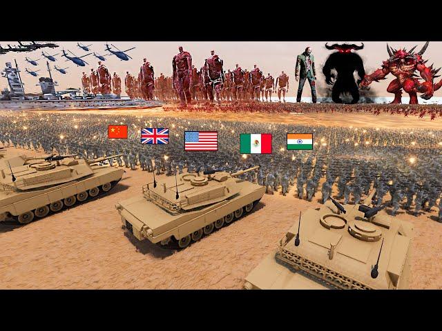 Every EARTH Army Defense VS 5 MILLION DEMON ARMY from HELL! -Ultimate Epic Battle Simulator 2