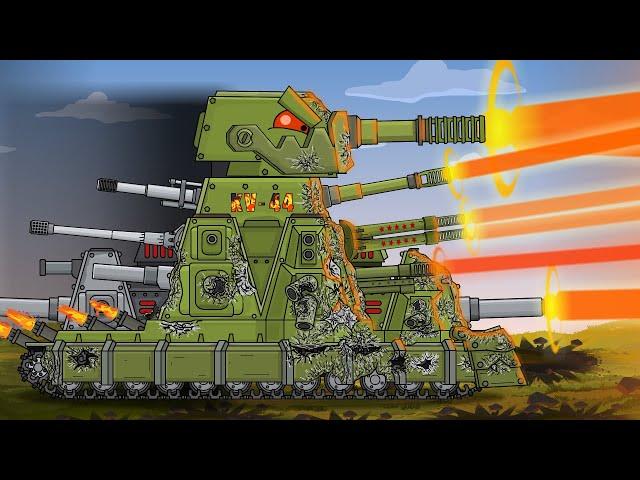 KV-44-M2: Firing from all weapons at the same time. Cartoons about tanks