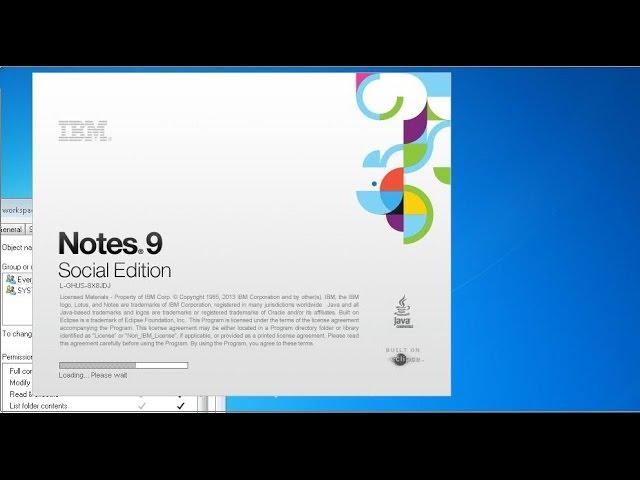 ibm notes 9 loading please wait