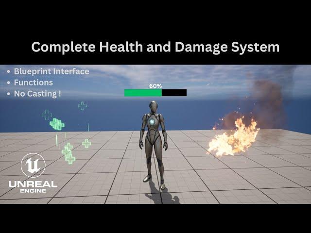 Unreal Engine Health And Damage System Tutorial | No Casting | No Binding