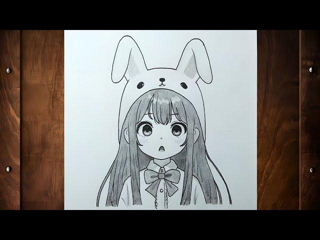 easy drawing tutorial | How to draw anime girl | cute anime girl drawing step by step