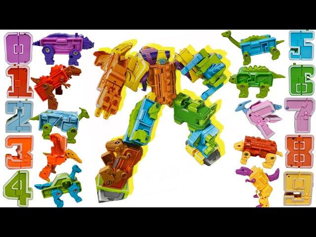 Transforming Dinosaur Numbers! Combine to Form a Giant Robot!