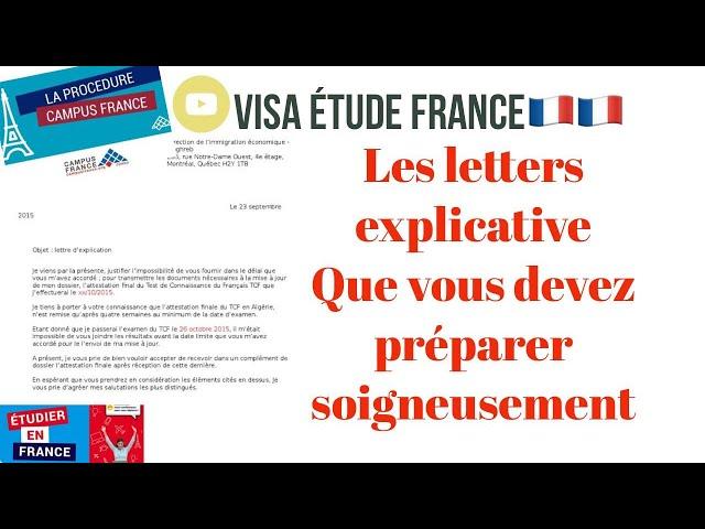 toutes les lettres (Explicatives, d'engagement) qu'elle faut à votre dossier de visa d'étude France