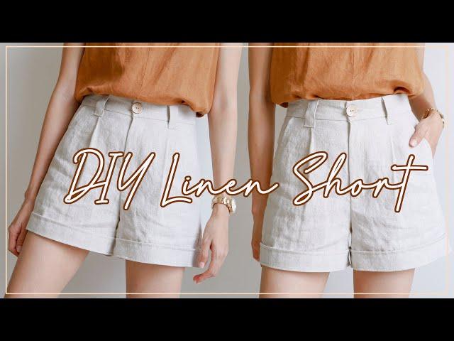 DIY High Waisted Linen Short | How To Make A Short For Summer