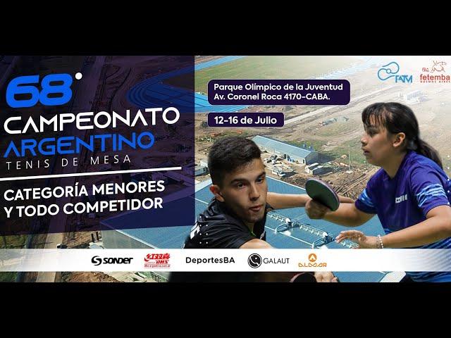 68° Campeonato Argentino de Tenis de Mesa. Día 4. Zona TOP.