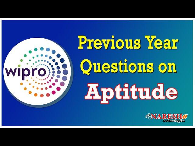 Wipro NLTH-2020 Aptitude Questions and Answers | Company Specific Training | Mr. Hari Krishna Sagar